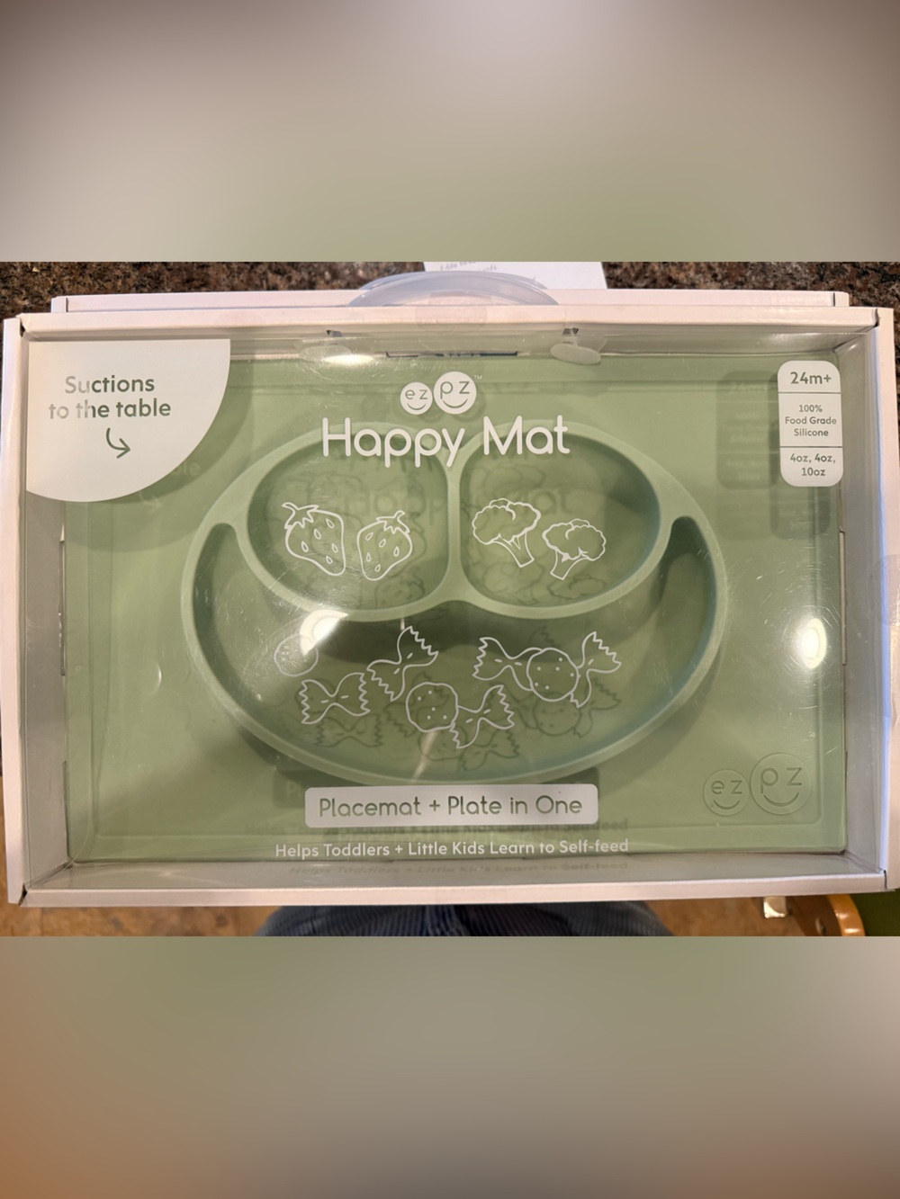 NWT ezpz Happy Mat Silicone Suction Placemat (3) & Bowl Bundle - 24 mos+ size